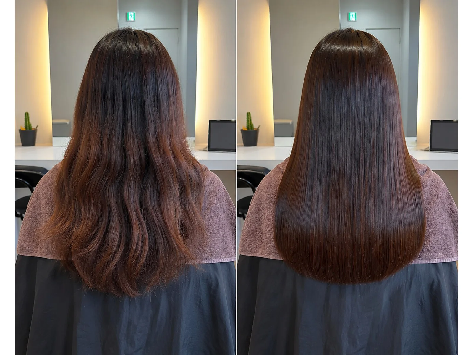Temperance.の髪質改善施術前後のヘアスタイル